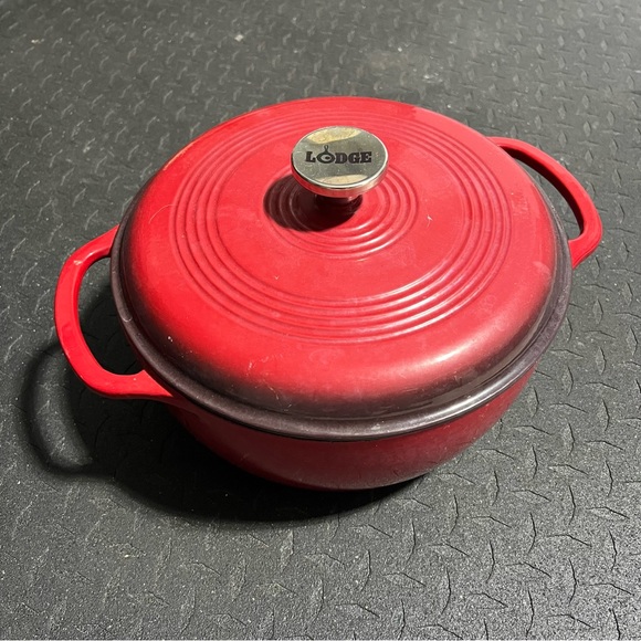 lodge Kitchen Lodge Dutch Oven Red Enamel Cast Iron 6 Quart 57